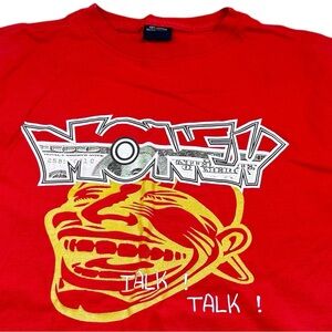 Money Graphic Tee Red Y2K Streetwear Hip Hop Shirt Cotton XL Oversized Urban
